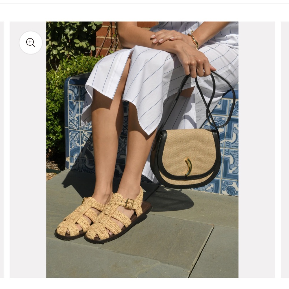 Loeffler Randall women’s Sawyer Fisherman Woven Raffia Sandal, women’s size 9.5
